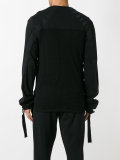 open knit panel sweatshirt