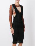 lace detail sheer dress