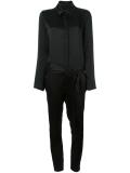 collared long sleeve jumpsuit