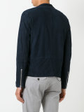 slim fitting biker jacket with silver tone hardware