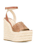 braided straw platform sandals