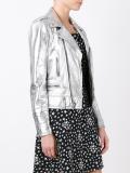 metallic biker jacket