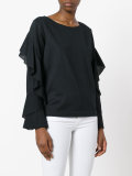 ruffled longsleeved blouse