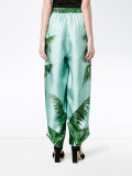 palm leaf print pyjama trousers