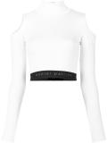 cropped cutout turtleneck sweatshirt