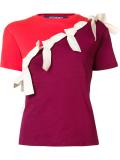 bow detail contrast T-shirt