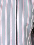 buttoned sleeve striped shirt