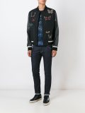 'Rockstud'蝴蝶刺绣飞行员夹克