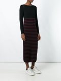 striped fitted long dress
