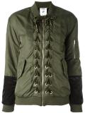 velvet ribbon bomber jacket