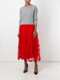 floral embroidery tulle skirt 