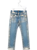 metallic print jeans 