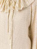 ruffled neck shirt