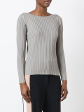 ribbed top with scoop neckline