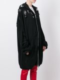 distressed zip up cardi-coat