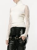 sheer ribbed sleeve jumper