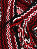 zig zag crochet knit fringed scarf