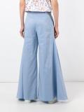 flared godet trousers
