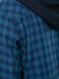 checked buttoned hoodie