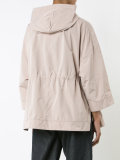 zipped hooded coat