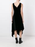 ribbed insert asymmetric dress