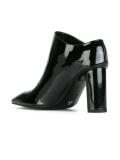 square toe varnished booties