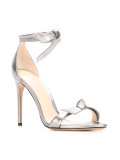 metallic stiletto sandals 
