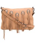eyelet fringed cross body bag