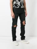distressed straight leg jeans