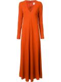 long v-neck dress