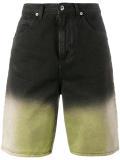 shaded denim shorts