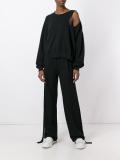 cut-off shoulder sweatshirt