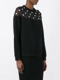 embellished sheer panel jumper 