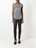 leopard print logo print top