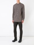 band collar shirt