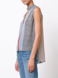 multi-pattern sleeveless blouse