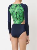 foliage long sleeved swimsuit