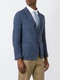 floral lapel detail textured blazer