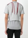 lace-up layered shortsleeved sweatshirt