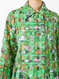 Transport print cropped jacket
