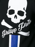 skull stripe print hoodie