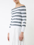 off-shoulder striped jumper