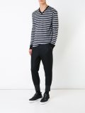 skull print striped T-shirt