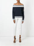 off-shoulder sweatshirt