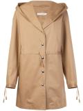 hooded buttoned coat