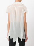 distressed draped neck T-shirt 