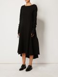raw edge flared dress