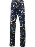 swan and floral print pyjama trousers