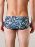 foliage print swim trunks
