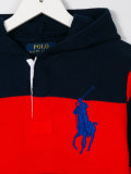 striped logo embroidered hoody